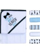 Mother's Choice Set cadou bebelusi prosop cu gluga si 5 mini prosopele little boy