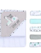 Mother's Choice Set cadou bebelusi prosop cu gluga si 5 mini prosopele little one