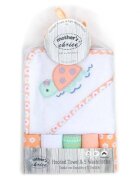 Mother's Choice Set cadou bebelusi prosop cu gluga si 5 mini prosopele Testoasa