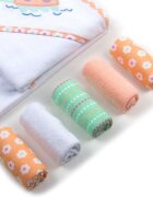 Mother's Choice Set cadou bebelusi prosop cu gluga si 5 mini prosopele Testoasa