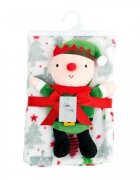 Mother's Choice Set cadou Craciun cu paturica din fleece si jucarie de plus Elf