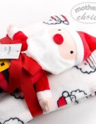 Mother's Choice Set cadou Craciun cu paturica din fleece si jucarie Santa