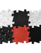 Muffik Covoras ortopedic senzorial puzzle pentru bebelusi rosu negru