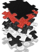Muffik Covoras ortopedic senzorial puzzle pentru bebelusi rosu negru
