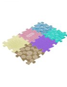 Muffik Covoras ortopedic senzorial tip puzzle Set B pastel pentru bebelusi