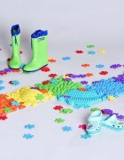Muffik Set covorase ortopedice senzoriale tip puzzle Curcubeu