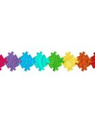 Muffik Set covorase ortopedice senzoriale tip puzzle Curcubeu