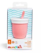 Munchkin Canuta Cest Silicone din silicon cu pai 118ml 6L+ coral