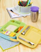Munchkin Cutie Bento Lunch cu ustensile din inox 18L+ green