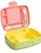 Munchkin Cutie Bento Lunch cu ustensile din inox 18L+ yellow