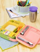 Munchkin Cutie Bento Lunch cu ustensile din inox 18L+ yellow