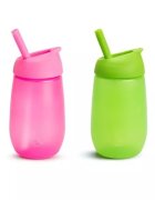 Munchkin Set 2 cani Simple Clean cu pai 296ml 12L+ greenpink