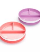Munchkin Set 2 farfurii compartimentate Stay Put cu ventuza 6L+ pinkpurple