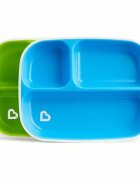 Munchkin Set 2 farfurii Splash compartimentata 6L+ bluegreen