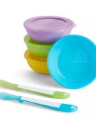 Munchkin Set de masa Love-A-Bowls 4 boluri cu capac + 2 lingurite 4L+