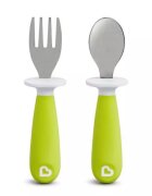 Munchkin Set furculita si lingurita pentru copii Raise 12L+ light green