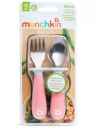 Munchkin Set furculita si lingurita pentru copii Raise 12L+ light pink