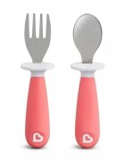 Munchkin Set furculita si lingurita pentru copii Raise 12L+ light pink