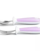 Munchkin Set furculita si lingurita pentru copii Raise 12L+ light purple