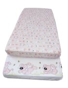 MYKIDS Cearceaf imprimat cu elastic roz 160x80 cm