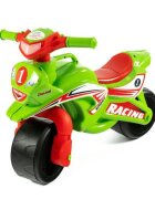 MYKIDS Motocicleta pentru copii fara pedale Racing 01395 VerdeRosu prevazuta cu butoane pentru efecte sonore ghidon inalt Inaltimea scaunului 29 cm