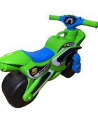 MYKIDS Motocicleta pentru copii Police Music 013952 Verde Albastru fara pedale prevazuta cu butoane pentru efecte sonore ghidon inalt Inaltimea scaunului 29 cm