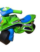 MYKIDS Motocicleta pentru copii Police Music 013952 Verde Albastru fara pedale prevazuta cu butoane pentru efecte sonore ghidon inalt Inaltimea scaunului 29 cm