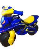 MYKIDS Motocicleta pentru copii Police Music 013957 Albastru Galben fara pedale prevazuta cu butoane pentru efecte sonore ghidon inalt Inaltimea scaunului 29 cm
