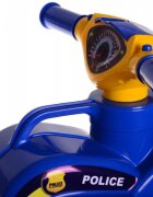 MYKIDS Motocicleta pentru copii Police Music 013957 Albastru Galben fara pedale prevazuta cu butoane pentru efecte sonore ghidon inalt Inaltimea scaunului 29 cm