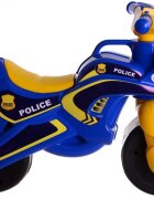 MYKIDS Motocicleta pentru copii Police Music 013957 Albastru Galben fara pedale prevazuta cu butoane pentru efecte sonore ghidon inalt Inaltimea scaunului 29 cm