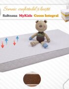 MYKIDS Saltea fibra de Cocos Integral 120x60x12 husa microfibra matlasata