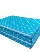 MYKIDS Saltea pliabila din spuma poliuretanica 120x60x5 cm Blue with White Stars