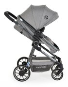 NANIA Carucior transformabil 2in1 Giselle Gray cu sezut reversibilpana la 4 ani sau maxim 22kgcenturi de sigurantaspatar reglabilcapotina XXLpliere compacta cu unitate scaunroti rezistentehusa pentru picioare inclusa