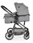 NANIA Carucior transformabil 2in1 Giselle Gray cu sezut reversibilpana la 4 ani sau maxim 22kgcenturi de sigurantaspatar reglabilcapotina XXLpliere compacta cu unitate scaunroti rezistentehusa pentru picioare inclusa