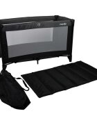 NANIA Pat de voiaj cu 2 nivele Soda grey pliere compacta robust geanta transport inclusa