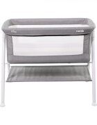 NANIA Patut co-sleeper Hilary Grey cu spatiu depozitare salteluta inclusa greutate maxim sustinuta 9 kg