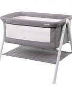 NANIA Patut co-sleeper Hilary Grey cu spatiu depozitare salteluta inclusa greutate maxim sustinuta 9 kg