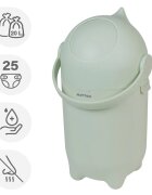 NATTOU Cos pentru scutece Dropy Verde sistem etans impotriva mirosurilor compatibil cu saci universali operare cu o mana potrivit pentru 25 scutece 27 x 27 x 48.5 cm 20 l