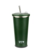 NAVA Cana termica cu pai din otel inoxidabil We care Verde 520 ml
