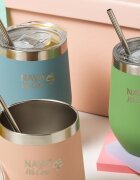 NAVA Cana termoizolanta cu pai 360 ml albastru