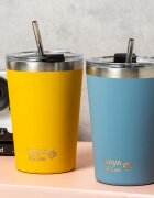 NAVA Cana termoizolanta cu pai 450 ml albastru