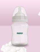 Neno Biberon cu tetina silicon anti-colici debit lent 150 ml