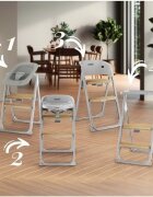 Neno Scaun de hranire multifunctional 4 in 1 Sapori Gray