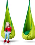 Neo Sport Hamac tip Cocoon pentru copii 140 x 55 cm Neo-Sport Cocoon Green utilizare interiorexterior capacitate maxima 80 kg husa detasabila si lavabila perna gonflabila inclusa