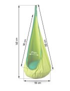 Neo Sport Hamac tip Cocoon pentru copii 140 x 55 cm Neo-Sport Cocoon Green utilizare interiorexterior capacitate maxima 80 kg husa detasabila si lavabila perna gonflabila inclusa