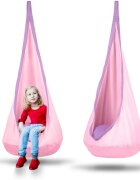 Neo Sport Hamac tip Cocoon pentru copii 140 x 55 cm Neo-Sport Cocoon Roz deschis utilizare interiorexterior capacitate maxima 80 kg husa detasabila si lavabila perna gonflabila inclusa