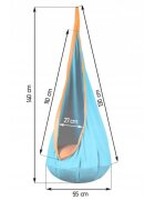 Neo Sport Hamac tip Cocoon pentru copii 140 x 55 cm Neo-Sport Cocoon Turcoaz utilizare interiorexterior capacitate maxima 80 kg husa detasabila si lavabila perna gonflabila inclusa
