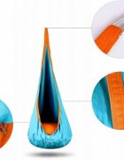 Neo Sport Hamac tip Cocoon pentru copii 140 x 55 cm Neo-Sport Cocoon Turcoaz utilizare interiorexterior capacitate maxima 80 kg husa detasabila si lavabila perna gonflabila inclusa