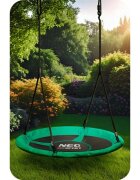 Neo Sport Leagan tip cuib pentru copii Neo-Sport 1052 Verde XXL 110 cm material impermeabil cadru din otel greutate suportata 150 kg