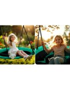 Neo Sport Leagan tip cuib pentru copii Neo-Sport 1052 Verde XXL 110 cm material impermeabil cadru din otel greutate suportata 150 kg